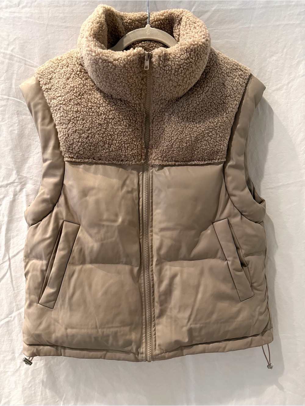 Evereve Rowan Puffer Faux Leather and Sherpa-Trim Vest